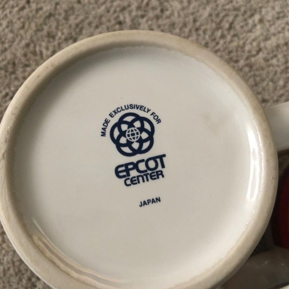 Vintage Walt Disney World Epcot Center Striped Coffee Mug Set (2) - Picture 10 of 13